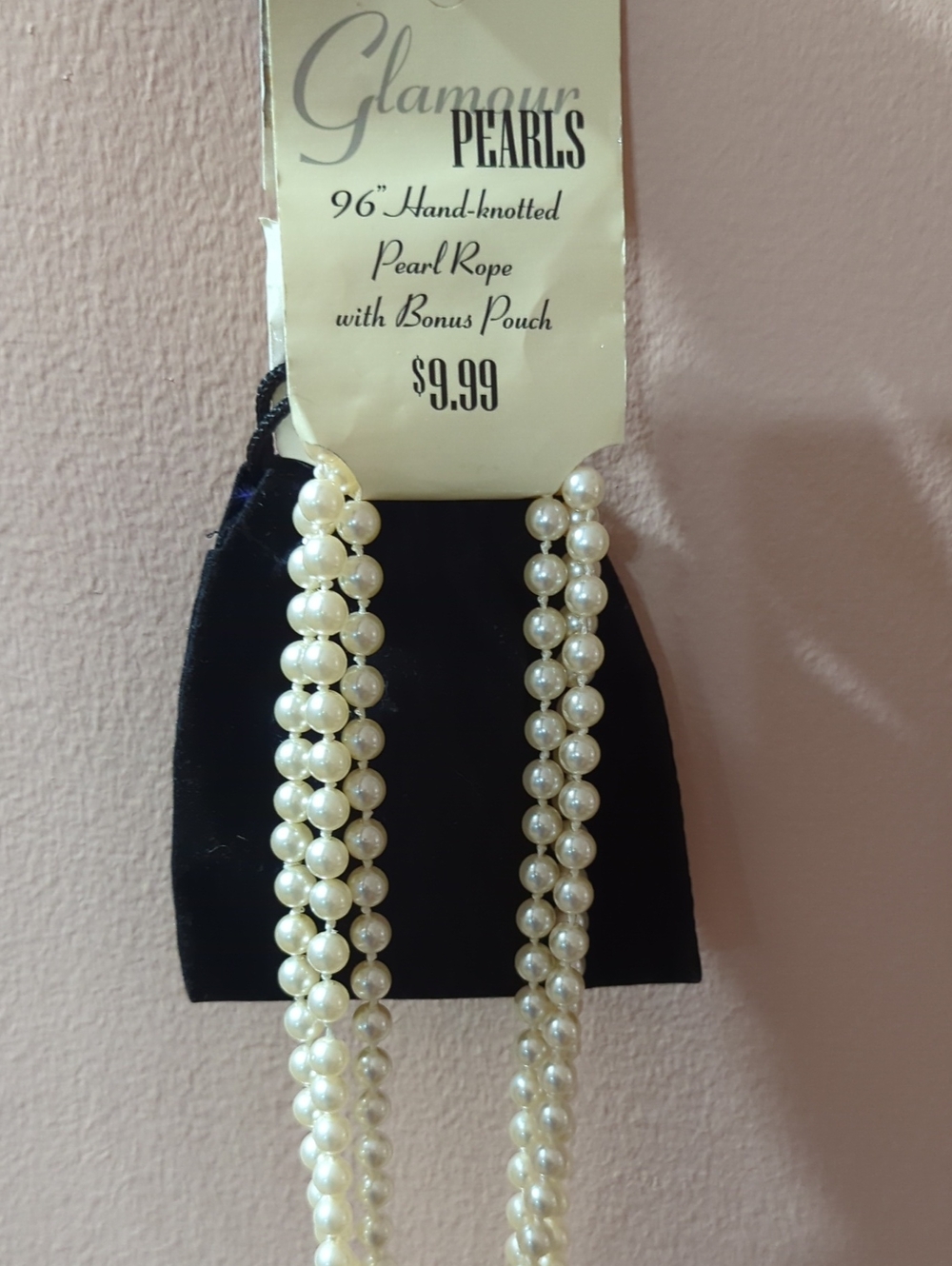 Glamour Pearls 96" Hand-Knotted Pearl Rope - Off White.  NWT